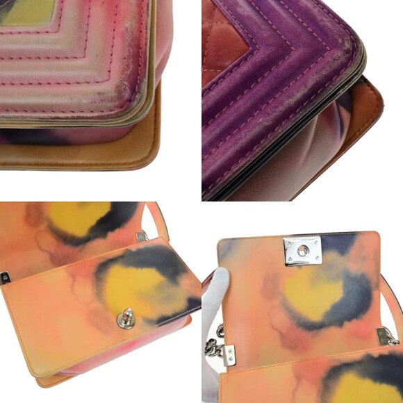 CHANEL Boy CC Logo Flower Power Chain Shoulder Bag Leather Pink SHW 342RK970 - Picture 4 of 16